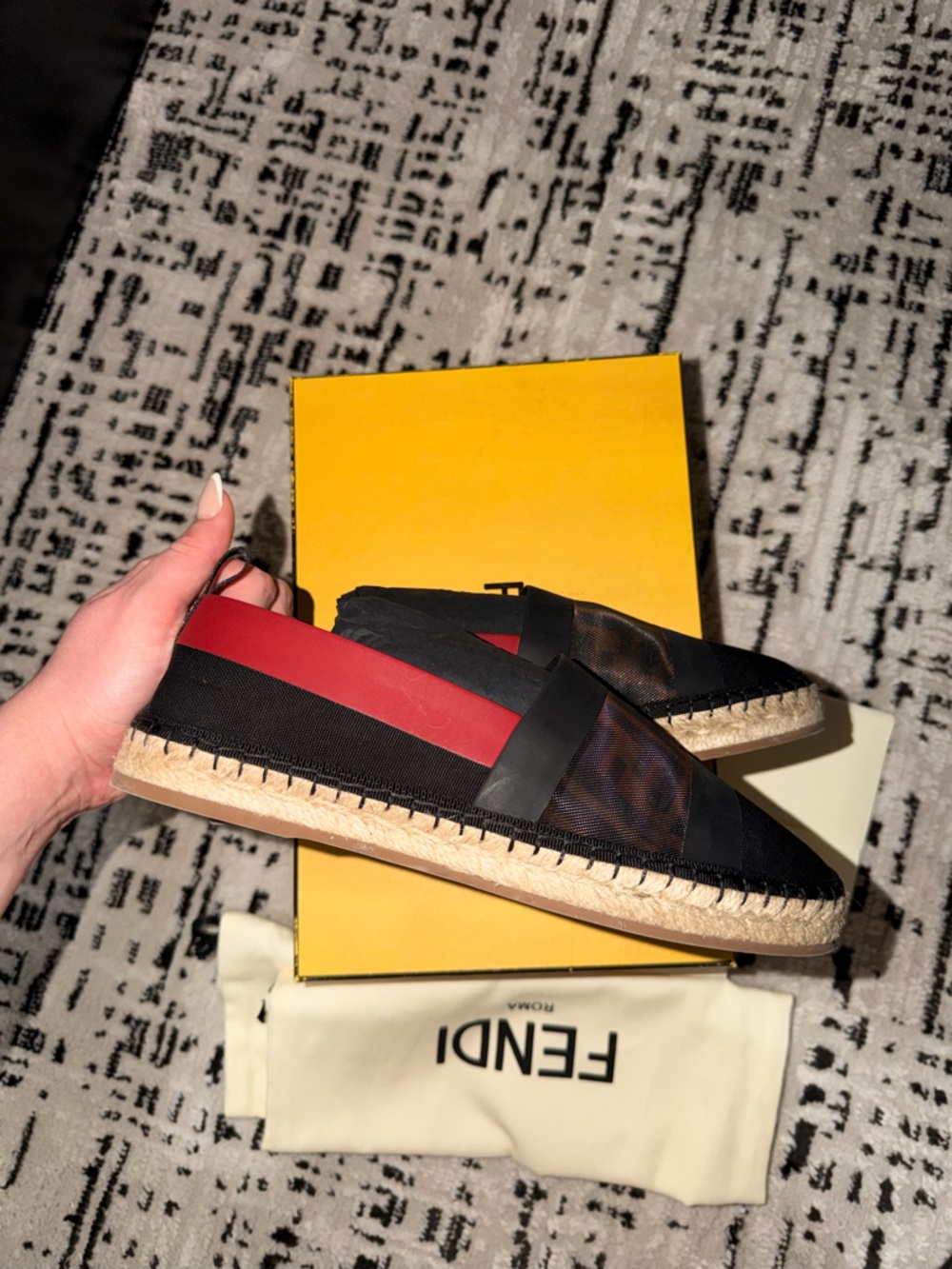 Fendi Flat Colibri Mesh FF Women Espadrilles - Picture 3 of 8